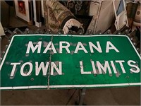 Marana Town limits metal sign