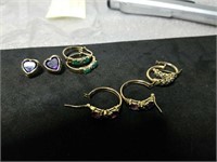 4 pairs of gold earrings marked 10 k weighs