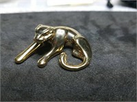 Gold panther pendant marked 14K weighs