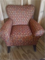 Upholstered Arm Chair w/ Geometric Pattern
