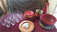 Casual dinnerware and glasses