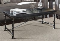 Ballor Pewter Tone Finish Metal Cocktail Table
