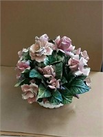 Large ceramic floral decoration made in Italy