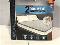 New queen 2IN cool wave mattress topper. Opened