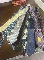 Assorted men's ties and tie rack