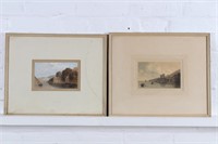 Two 19th C Watercolors by Samuel Daniell and JW Sm