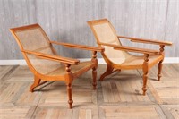 2 English Campaign Style Lounge Chairs