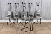 6 Italian Modern Industrial Metal Chairs