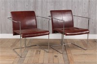 Pair Italian Modern Cantilever Sling Chairs