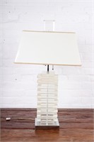 Mid Century Modern Stacked Lucite Table Lamp