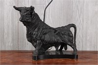 Sculpted Ceramic Figural Bull Lamp