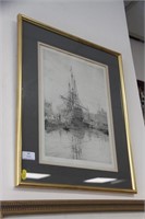 Steel engraving by W L Wyllie, signed