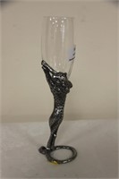 Unusual white metal Jaguar vase.