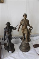 Two Spelter blacksmith figures.A/F