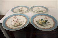 Four rare floral plates, the Athol Hotel, Douglas.