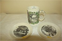 Wedgwood 200th anniversary mug plus two plates.