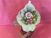 Hand Painted Lefton China Floral Dish / Bowl