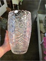 Beautiful Clear Glass Crystal (?) Vase