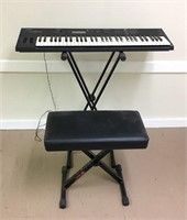 Yamaha Keyboard with Stand and Bench
