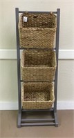 New Wooden Stand with Basket Storage
