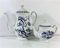 J&G Meakin "Classic White" Blue Nordic Teapots