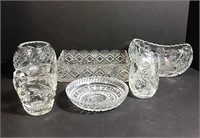 Lot of Crystal & Glass Bowls and Vases