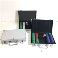 Sets of Poker Chips with Carrying Cases
