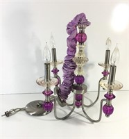 Chandelier with Purple Accent Glass