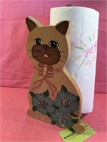 Wooden Cat Paper Towel Holder