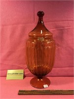 PRETTY Amber Apothecary Style Jar With Lid