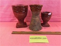 Lot of 3 Ceramic Candle Holders