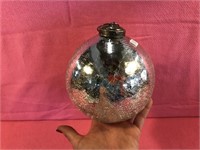 Huge Mercury Type Crackled Glass Ornament