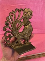 Heavy Metal Rooster Book End / Farmhouse Decor