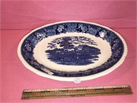 Blue & White English Stoneware Plate