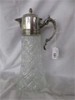 SILVERPLATED AND CRYSTAL WATER PITCHER WITH ICE