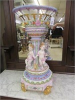 "LIMOGES" FIGURAL COMPOTE 28.5"T X 14.5"W
