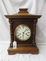 ANTIQUE MANTLE CLOCK WITH PENDULUM 15"T X 10"W