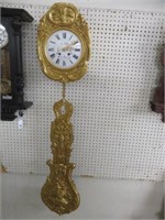 ANTIQUE FRENCH WALL CLOCK "A.LESAGE" 58"T X 12.5"W