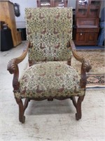 FABULOUS ANTIQUE PARLOR CHAIR WITH HIGHLY SCULPTED