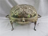 ANTIQUE ORNATE ROLLOVER SERVER BY POOLE SILVER