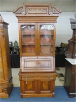 GREAT 19TH CENTURY VICTORIAN EASTLAKE CARVED BURL