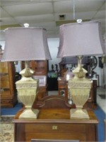 PAIR OF FRENCH STYLE PARLOR LAMPS 31"T