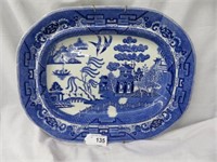 ANTIQUE BLUE WILLOW WEDGEWOOD PLATTER 13.5"T X