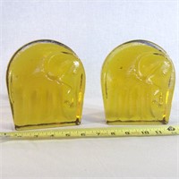 60's Blenko glass elephant book ends by Joel Meyer