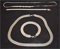 Group Sterling Silver Jewelry Chains Etc