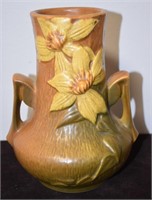 Roseville Pottery Clematis Brown Vase 106-7"