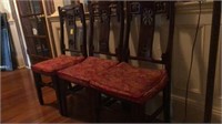 Vintage Set of 3 Antique Asian Chairs