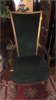 Antique Green and Gold Sheraton Style Chair