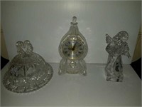 Estate Lot of 3 clear crystal pcs