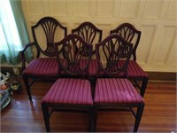 Set of 5 mahogany shield back chairs